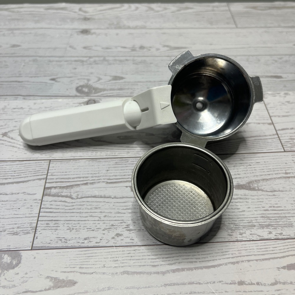 Krups Espresso 963 Replacement Portafilter Filter Holder and Basket White Handle